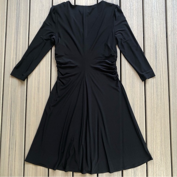 Evan Picone Black V Neck Long Sleeve Formal Dress Size 14 - Picture 4 of 9